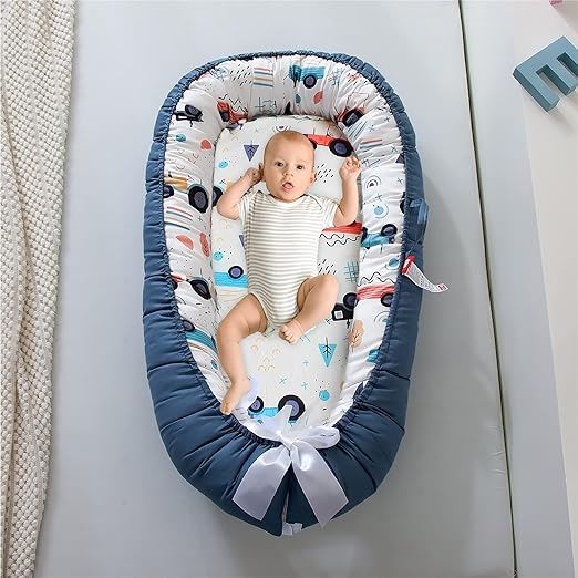 Berceau Bébé - NidPortableBébé™ - Voiture Bleue - Mombebebrave.com