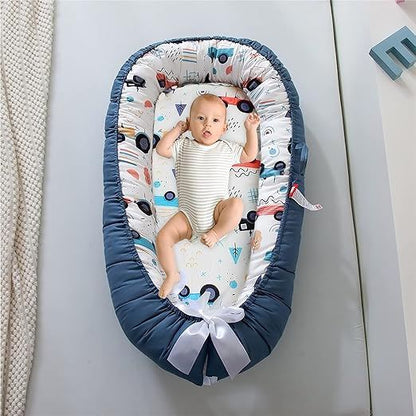 Berceau Bébé - NidPortableBébé™ - Voiture Bleue - Mombebebrave.com